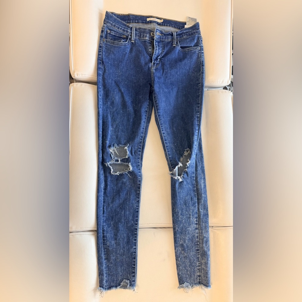Levi's Distressed Blue Skinny Jeans